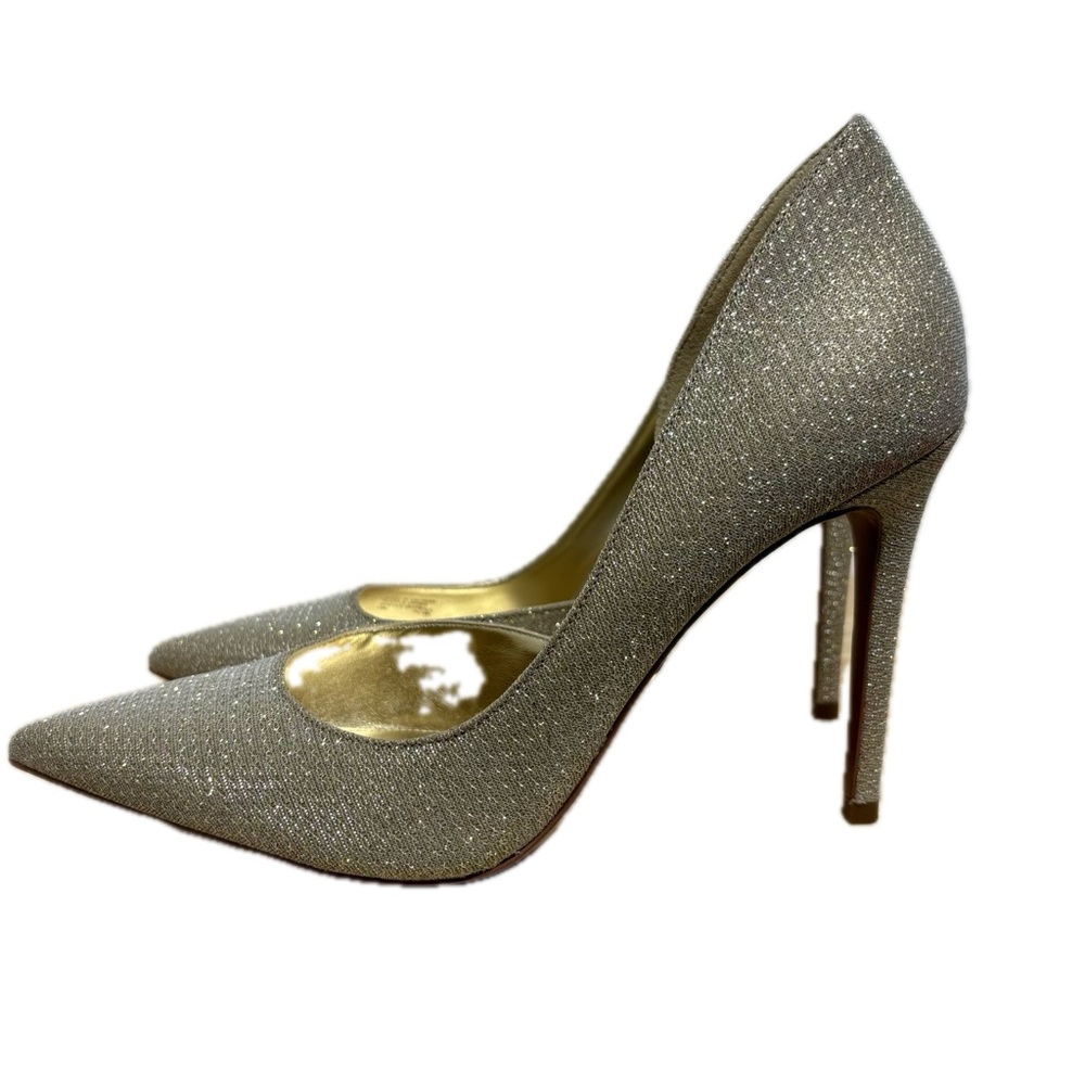 Michael Kors Pumps Keke Glitter Gold Heels Size 10 - Picture 5 of 9